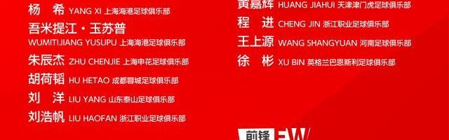 九游体育-国足新一期集训名单：徐彬、蒯纪闻等年轻球员入选