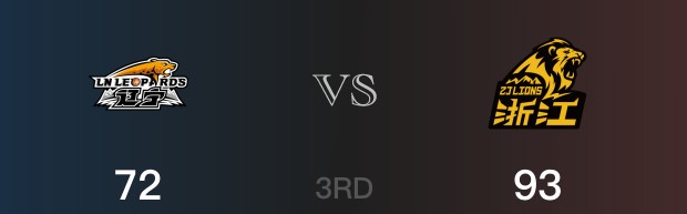 CBA季后赛：三节战罢，广厦以93- 72领先辽宁，胡金秋30分6篮板